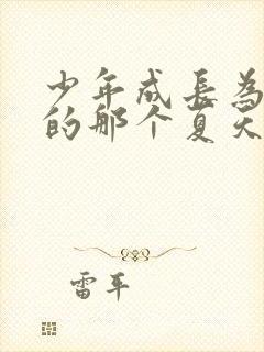 少年成长为大人的那个夏天全集免费观看动漫