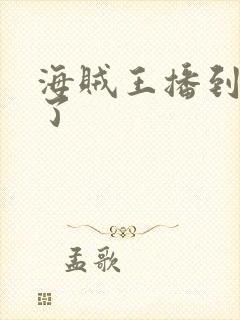 海贼王播到哪里了