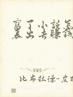 写了小说怎么发表出去赚钱