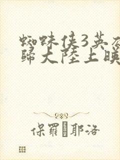 蜘蛛侠3英雄无归大陆上映时间