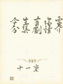 今生有你电视剧分集剧情介绍