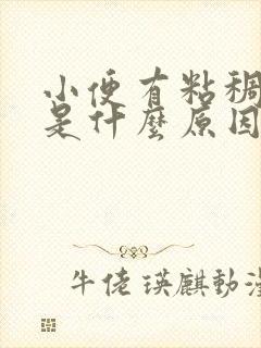 小便有粘稠液体是什么原因