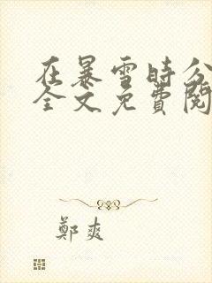 在暴雪时分小说全文免费阅读