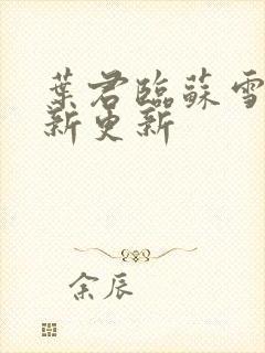 叶君临苏雪儿最新更新