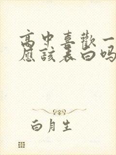 高中喜欢一个人应该表白吗封面