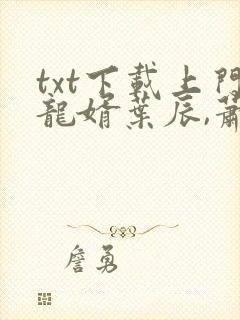 txt下载上门龙婿叶辰,萧初然