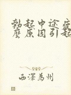 勃起中途疲软什么原因引起的封面