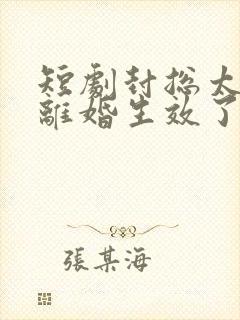 短剧封总太太的离婚生效了全集免费观看