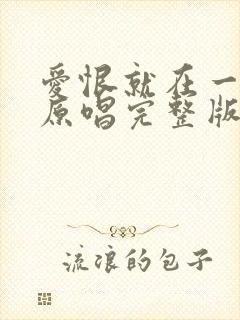 爱恨就在一瞬间原唱完整版