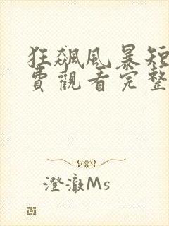 狂飙风暴短剧免费观看完整版封面