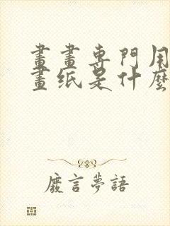 画画专门用的画画纸是什么纸