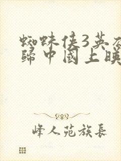 蜘蛛侠3英雄无归中国上映时间