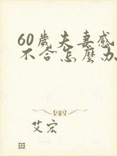 60岁夫妻感情不合怎么办封面