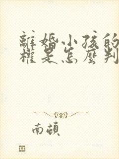 离婚小孩的抚养权是怎么判定的