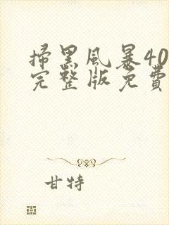 扫黑风暴40集完整版免费观看