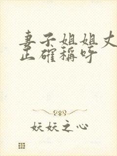 妻子姐姐丈夫的正确称呼封面