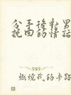 分手后对男方想挽回的情话