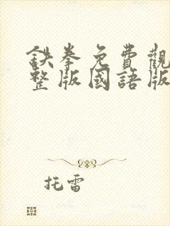 铁拳免费观看完整版国语版