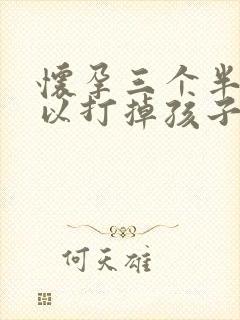 怀孕三个半月可以打掉孩子吗封面