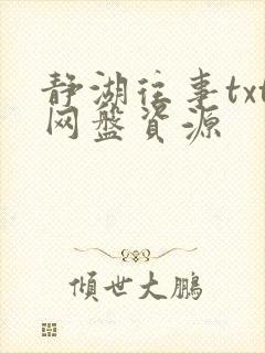 静湖往事txt网盘资源