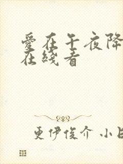 爱在午夜降临前在线看