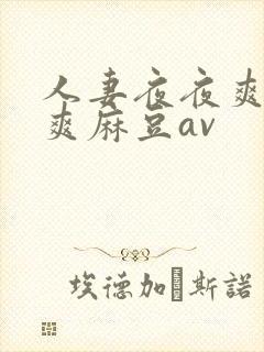 人妻夜夜爽天天爽麻豆av