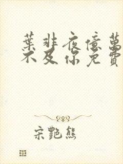 叶非夜亿万星辰不及你免费阅读全本