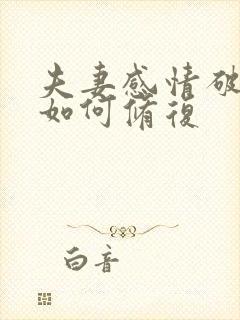 夫妻感情破裂后如何修复封面