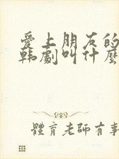 爱上朋友的姐姐韩剧叫什么电视剧