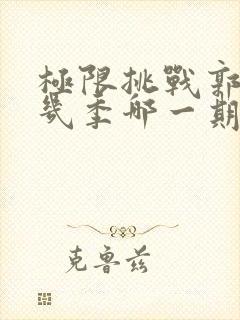 极限挑战郭涛第几季哪一期封面