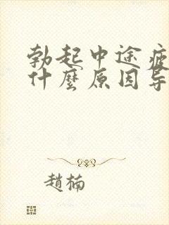 勃起中途疲软是什么原因导致