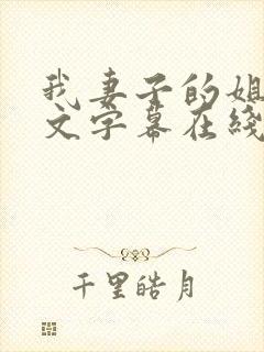 我妻子的姐姐中文字幕在线播放