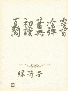 夏初萧冷霆免费阅读无弹窗