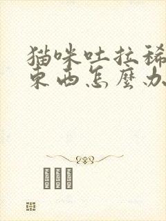 猫咪吐拉稀不吃东西怎么办封面