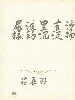 尿液里有沙子一样的沉淀物封面