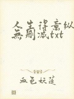 人生得意纵须欢无删减txt