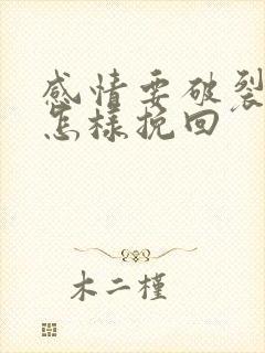 感情要破裂了该怎样挽回封面