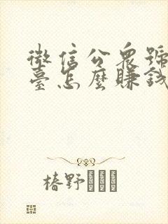 微信公众号的平台怎么赚钱封面