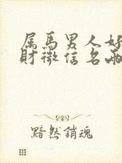 属马男人好运旺财微信名两个字