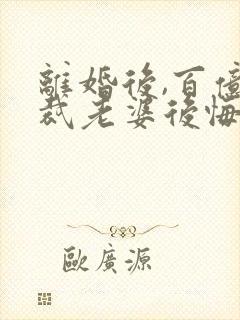 离婚后,百亿总裁老婆后悔了秦文婷