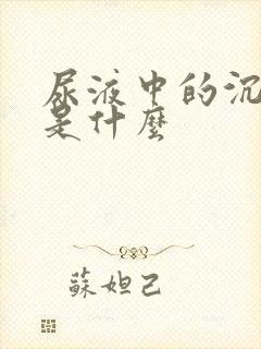 尿液中的沉淀物是什么