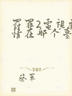 罚罪2电视剧剧情在哪个台播放