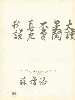 我真不是大佬小说免费阅读封面