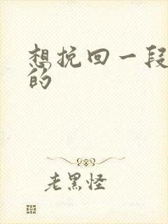 想挽回一段感情的