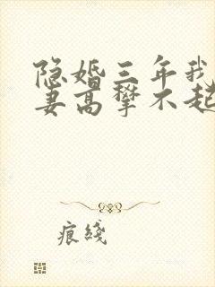 隐婚三年我让前妻高攀不起短剧全集完整版