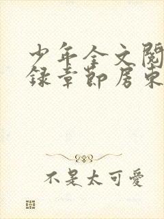 少年全文阅读目录章节房东太太