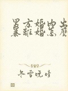 男方婚内出轨家暴离婚怎么处理