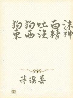 狗狗吐白沫不吃东西没精神吃什么药