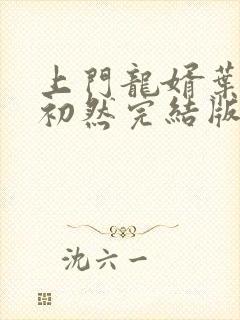 上门龙婿叶辰萧初然完结版已免费