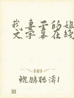 我妻子的姐姐中文字幕在线播放